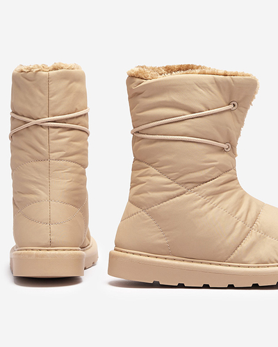 Chaussures pour femmes marron clair a'la bottes de neige Amirfu- Footwear
