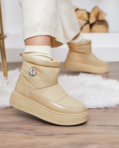 Royalfashion Bottes de neige à enfiler pour femme de couleur beige Ademra