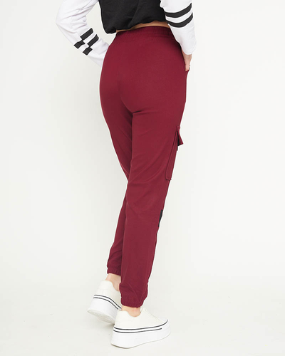 Pantalon cargo femme marron avec inscriptions - Vêtements