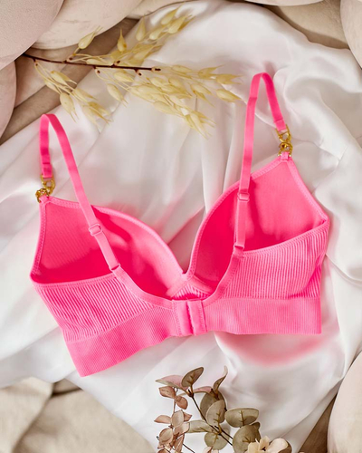Royalfashion Soutien-gorge côtelé pour femme avec bretelles décoratives