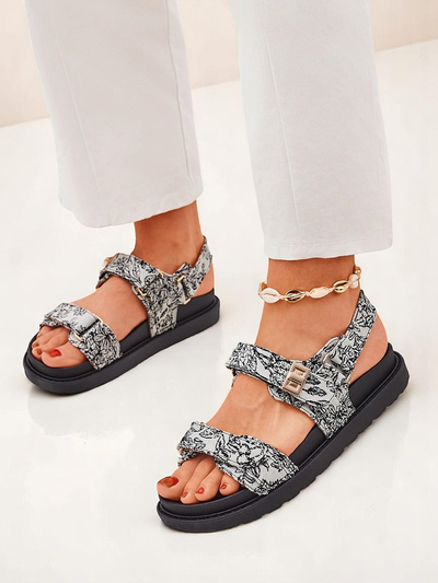 Sandales Royalfashion pour femme avec imprimé Aloé