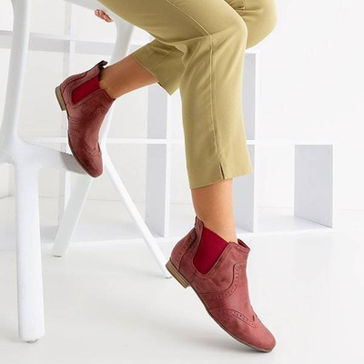 Bottines Chelsea rouges pour femmes - Chaussures