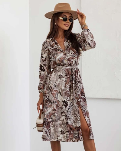 Royalfashion Robe midi imprimée pour femme