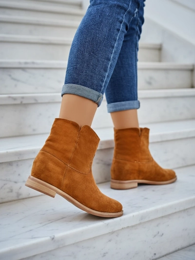 Bottines Eliana en Daim Écologique à Talon Compensé