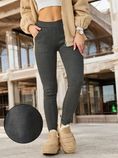 Royalfashion Leggings Femme en Coton Chaud