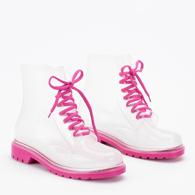 Sacs en caoutchouc transparent sur une semelle rose Partys-Footwear