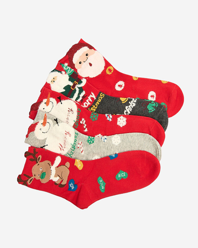 Chaussettes colorées pour femmes avec un motif de Noël - Sous-vêtements