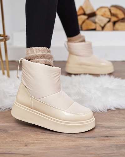 Royalfashion Beige Maderta bottes de neige à enfiler pour femme