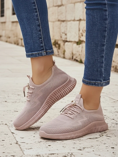Aurelia Rosa - chaussures de sport pour femmes Royalfashion en tissu, roses, talon plat