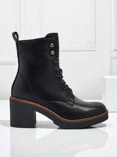 Bottines pour femmes en cuir écologique à talons Zeltra