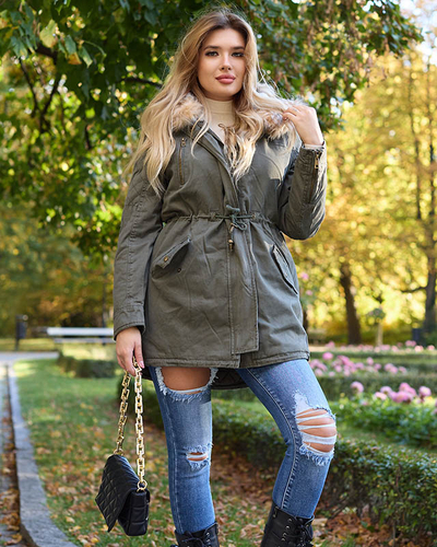 Parka isolée vert foncé pour femme - Vêtements