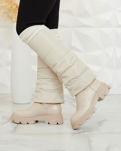Royalfashion Bottes Ameroe couleur crème pour femme