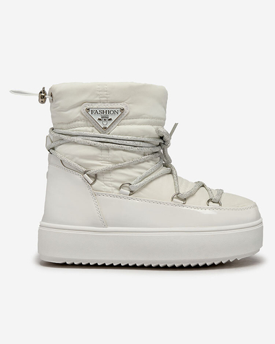 Royalfashion Chaussures à enfiler pour enfants a'la snow boots en blanc Asifa