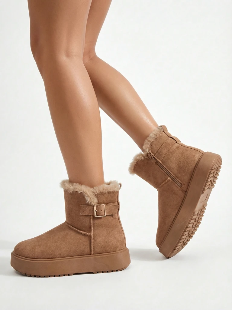 Royalfashion Bottes courtes style bottes de neige pour femmes Winter Crest