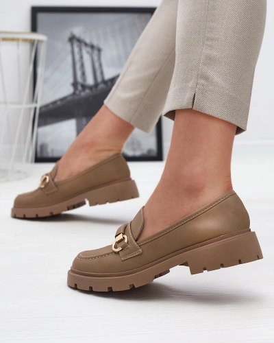 Royalfashion Mocassins pour femme en marron clair Desise