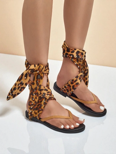 Royalfashion Tongs pour femme avec bride décorative Safari Sweet