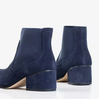 OUTLET Boots femme bleu marine à talons plats Tarina - Chaussures