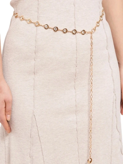 Aurelia Bella Donna – ceinture métallique pour femmes avec cristaux, dorée 115 cm