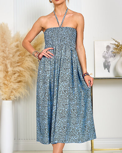 Royalfashion Robe midi pour femme avec imprimé