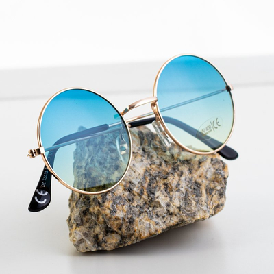 Lunettes de soleil femme en lin bleu - Lunettes