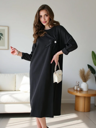 Robe midi femme Royalfashion en tissu surdimensionné avec fleur