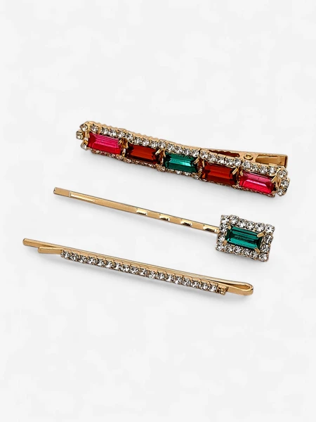 Royalfashion Barrettes avec cristaux colorés
