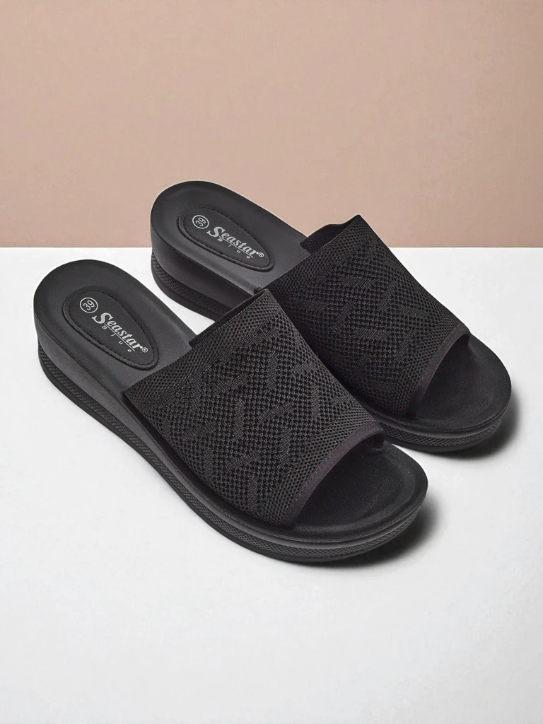 Royalfashion Sandales compensées basses pour femme Elara