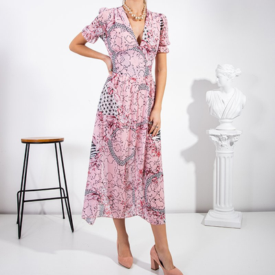 Robe longue rose pour femme - Vêtements
