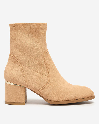 Royalfashion Bottes basses à talon aiguille pour femmes marron clair Rejerra