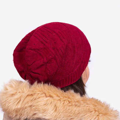 Bonnet double épaisseur bordeaux chaud femme - Accessoires