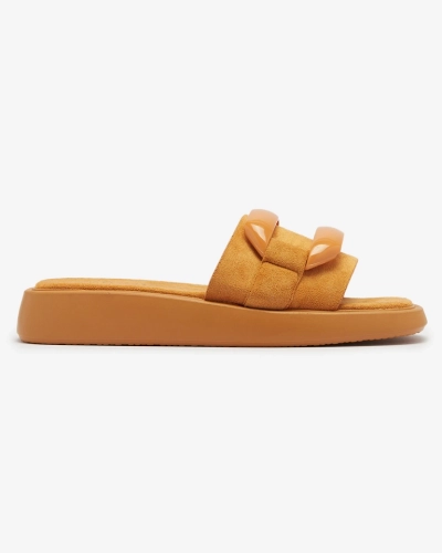 Tongs marron pour femme en suédine écologique Omve - Footwear