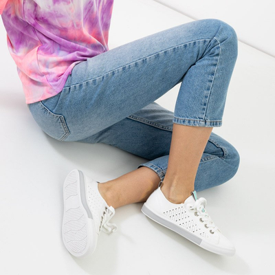 Baskets blanches pour femmes avec insert Kowen gris - Footwear