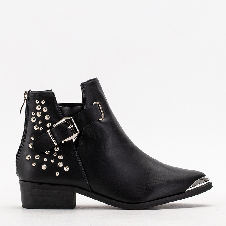 Bottines noires pour femmes avec clous et rayures Igunos - Chaussures