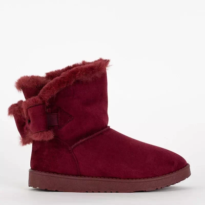 OUTLET Snow boots femme bordeaux à nœud Kioli - Chaussures
