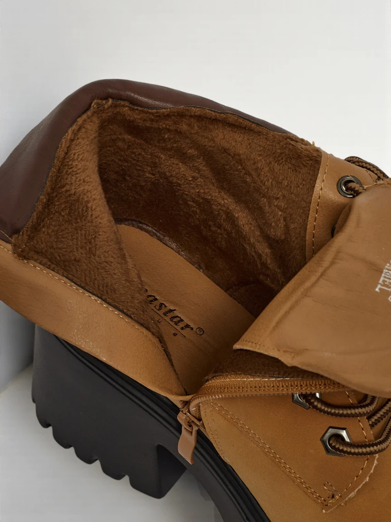 Bottines femme en éco-daim à talons épais et plateforme Tavlissa