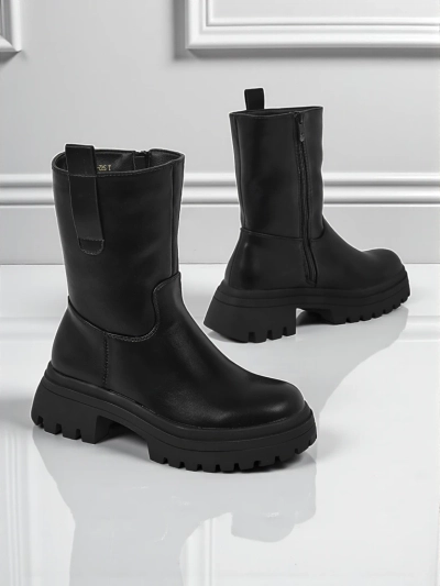 Bottines montantes pour femmes en cuir écologique Scarlet Mist