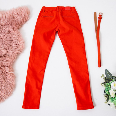 Pantalon enfant orange avec ceinture - Vêtements