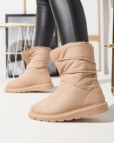 Chaussures pour femmes marron clair a'la bottes de neige Amirfu- Footwear