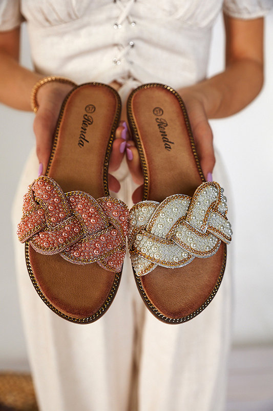 Chaussons pour femmes noirs avec perles et perles Cetera - Chaussures