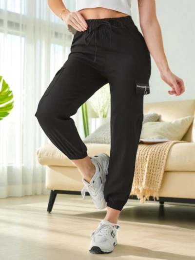 Pantalon Elenna Sport Long Noir avec Poche