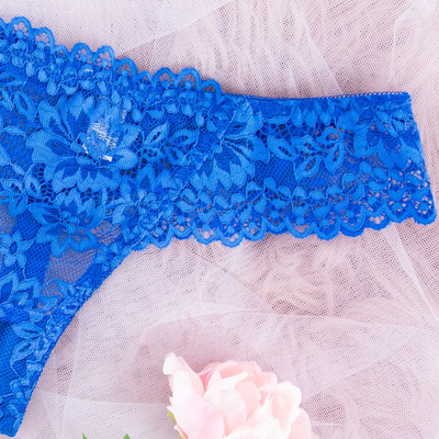 String femme en dentelle cobalt - Sous-vêtements