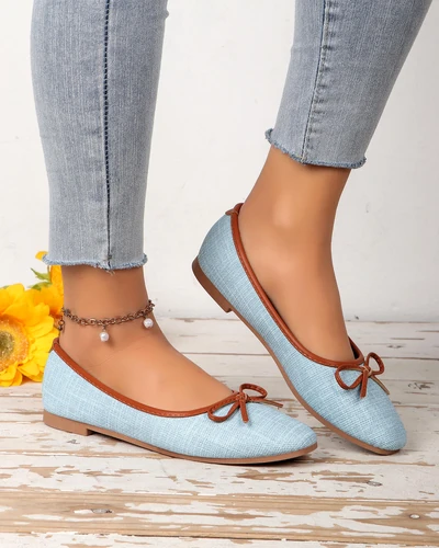 Royalfashion Ballerines pour femmes avec paillettes et un nœud Aramie