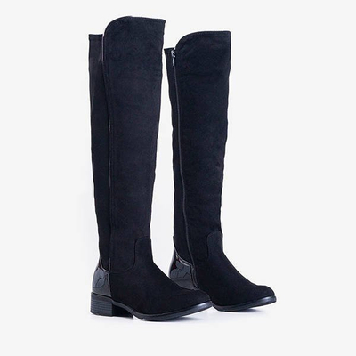 Cuissardes noires à talons plats de Gaglioli - Chaussures