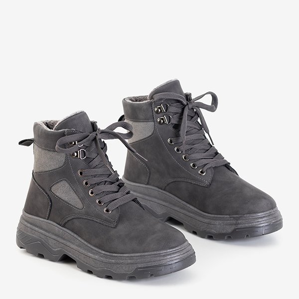 Bottes de neige femme Nevesa à lacets gris foncé - Footwear