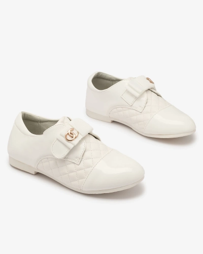 OUTLET Royalfashion Demi chaussures en cuir écologique matelassé pour filles en blanc Werme