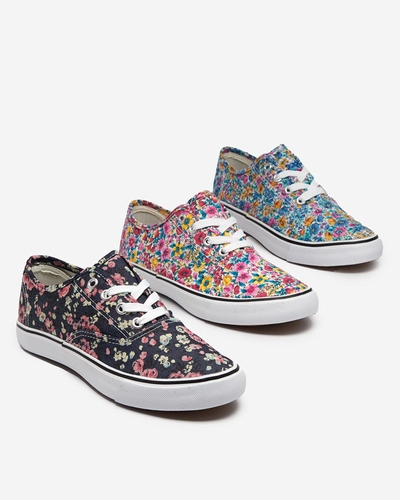 OUTLET Baskets femme roses à fleurs Sertoli - Footwear