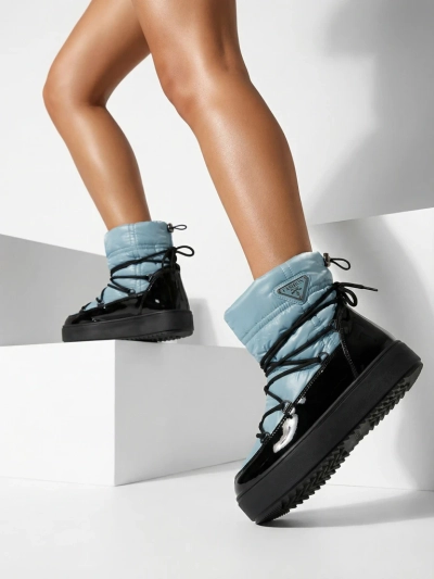 Royalfashion Bottes à enfiler pour femmes bottes de neige a'la en bleu Vevnose