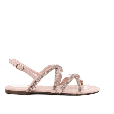 Beżowe sandałki z cyrkoniami Margarita- Obuwie