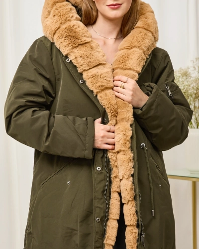 Veste d'hiver verte pour femme GRANDE TAILLE - Vêtements
