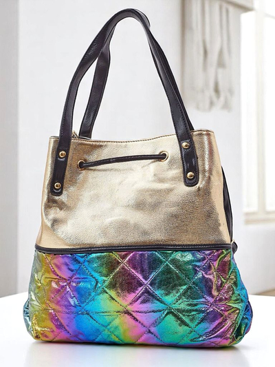 Royalfashion Grand sac à main femme Golden Luxe Shopper